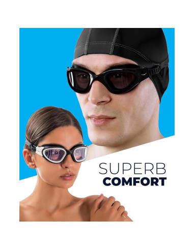 Gafas de natación AqtivAqua con lentes amplios y antiempañante