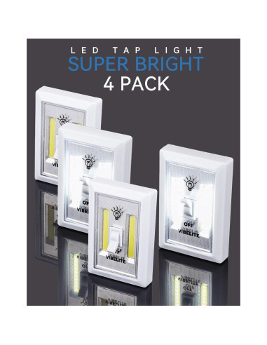 Luz de Armario VIBELITE LED Táctil Inalámbrica 4 Piezas