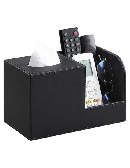 Cubierta de Caja de Tejidos Cuadrada JLAMBOM Negro 24x13.5x14.5cm Cubierta de Caja de Tejidos Cuadrada JLAMBOM Negro 24x13.5x14.5cm