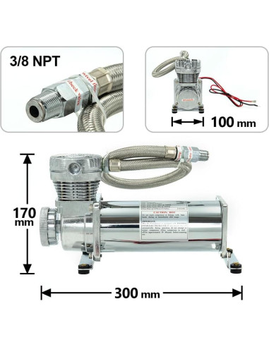 Compresor de Aire ZHSYMX 200 PSI 12V para Vehículos