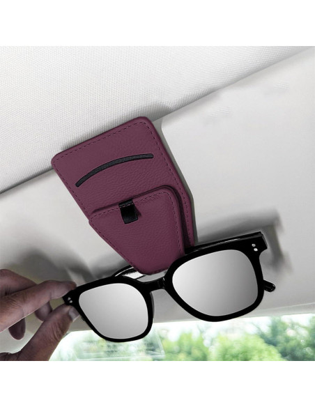Soporte de Gafas de Sol KHGUZ para Coche Clip Magnético Rojo Vino Soporte de Gafas de Sol KHGUZ para Coche Clip Magnético Rojo Vino