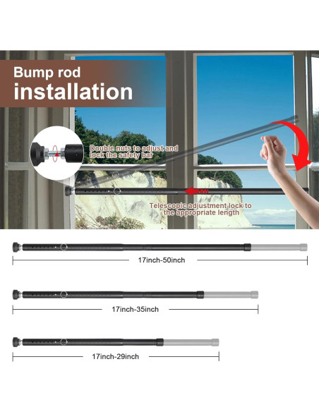 Barra de Seguridad Ajustable BeBecome para Puerta Corredera 43-127 cm Barra de Seguridad Ajustable BeBecome para Puerta Corredera 43-127 cm