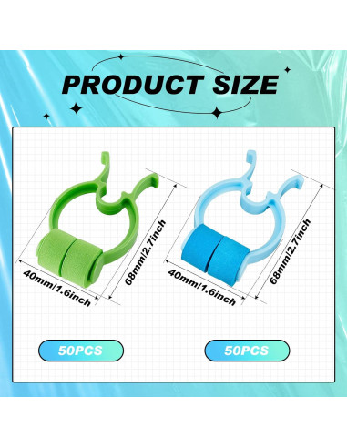 Clips Nasales para Hemorragias Fabbay - 100 Pcs, Azul y Verde