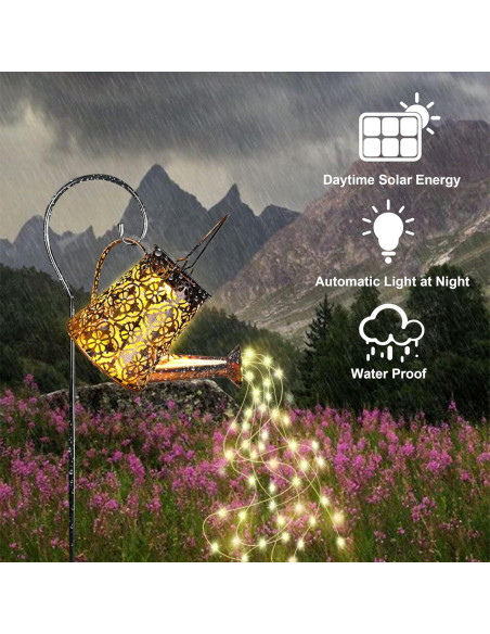 Luces de Riego Solar con Diseño de Copo de Nieve - Jardín Luces de Riego Solar con Diseño de Copo de Nieve - Jardín