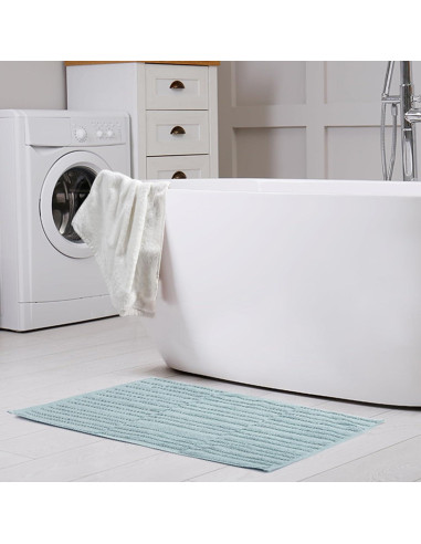 Alfombrillas de Baño SEMAXE 2-Pack Algodón Antideslizantes Azul