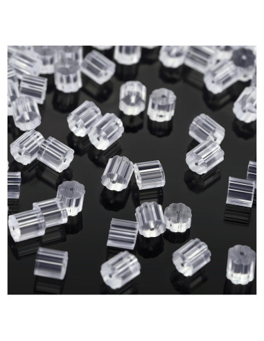 Respaldos de Aretes de Silicona Kerryjewl 100 Pcs Claros