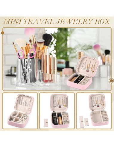 Estuches de Joyería Portátiles Yinkin - 12 Pcs Rosa