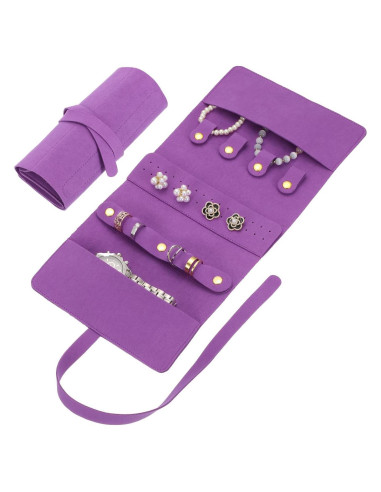 Organizador de Joyería de Viaje uxcell Púrpura 38x18 cm