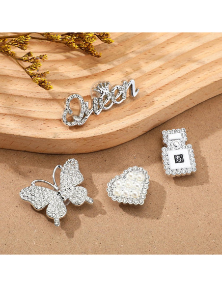 Juego de Encantos de Zapatos Brillantes 22 Pcs Plata KFHENSOMR Juego de Encantos de Zapatos Brillantes 22 Pcs Plata KFHENSOMR