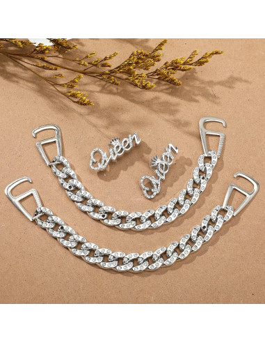 Juego de Encantos de Zapatos Brillantes 22 Pcs Plata KFHENSOMR