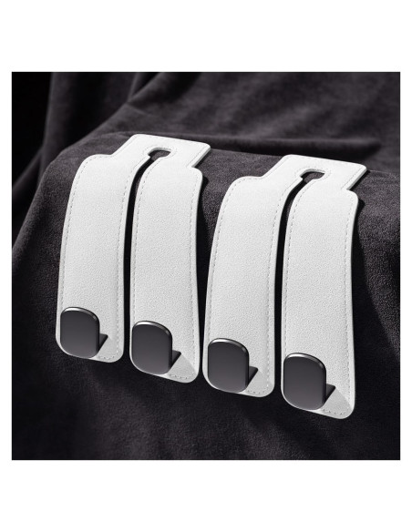 Ganchos para bolso de coche Zuxiaoyaya - 2 paquetes cuero blanco Ganchos para bolso de coche Zuxiaoyaya - 2 paquetes cuero blanco