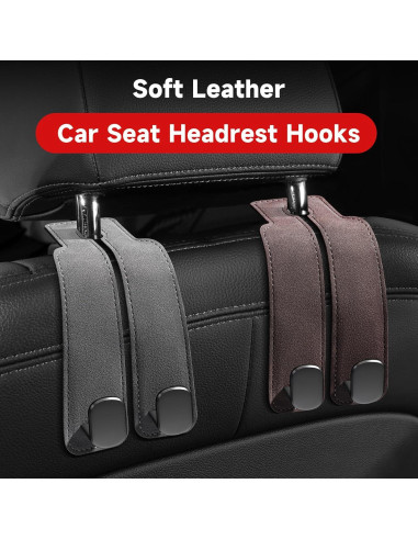 Ganchos para bolso de coche Zuxiaoyaya - 2 paquetes cuero blanco