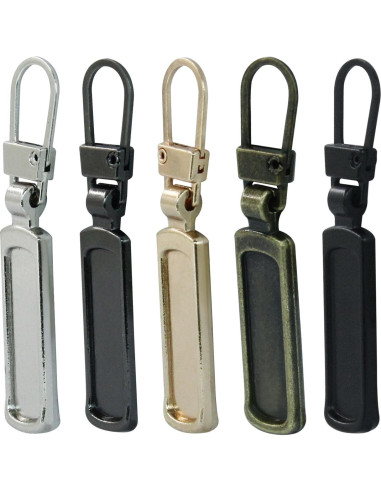 Tiradores de Cremallera Auvotuis 10Pcs Reemplazo Metal 5 Colores