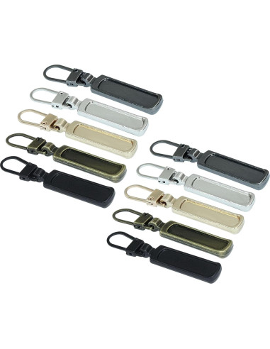 Tiradores de Cremallera Auvotuis 10Pcs Reemplazo Metal 5 Colores