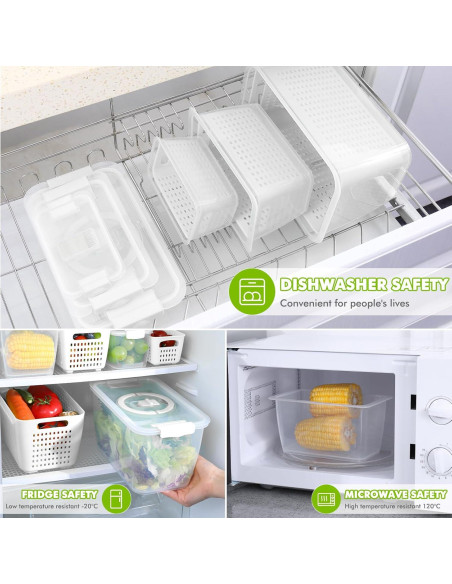 LUXEAR Set de Contenedores para Frutas y Verduras 3P, Herméticos LUXEAR Set de Contenedores para Frutas y Verduras 3P, Herméticos