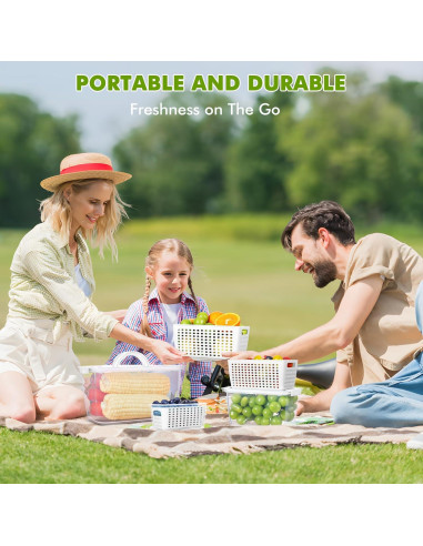 LUXEAR Set de Contenedores para Frutas y Verduras 3P, Herméticos