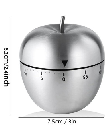 Temporizador de Cocina Mecánico Tomotato 2 Piezas Acero Inoxidable