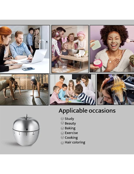 Temporizador de Cocina Mecánico Tomotato 2 Piezas Acero Inoxidable Temporizador de Cocina Mecánico Tomotato 2 Piezas Acero Inoxidable