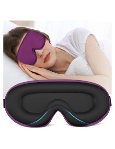 Máscara de Sueño 3D Rayhee para Dormir, Bloqueo Total de Luz, Púrpura
