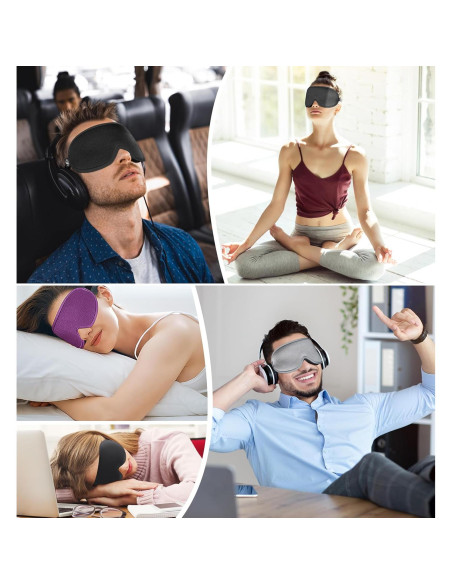 Máscara de Sueño HiRui 3D Ajustable para Bloquear Luz - Negro Máscara de Sueño HiRui 3D Ajustable para Bloquear Luz - Negro