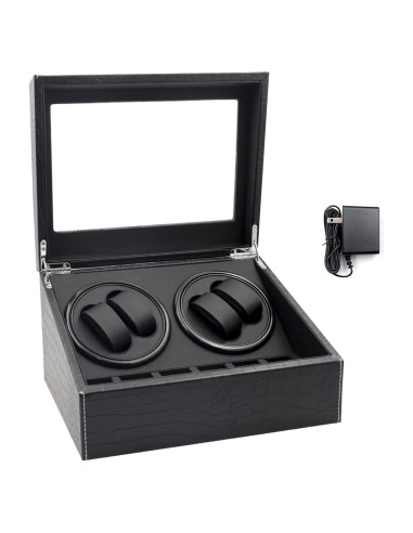 Reloj Winder ZOEJOE para 4 Relojes Automáticos, Cuero