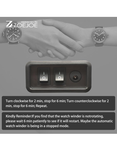 Reloj Winder ZOEJOE para 4 Relojes Automáticos, Cuero