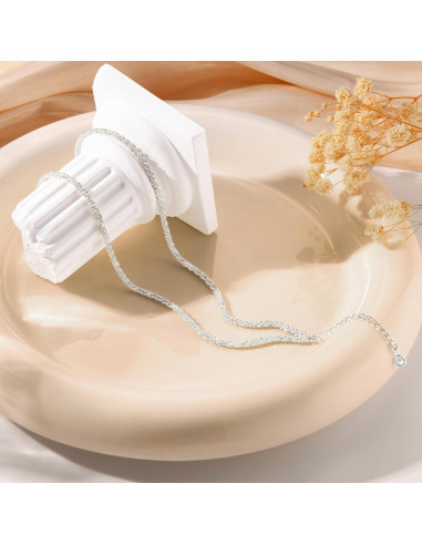 Pulsera de Tobillo de Plata Tewiky Ajustable Impermeable
