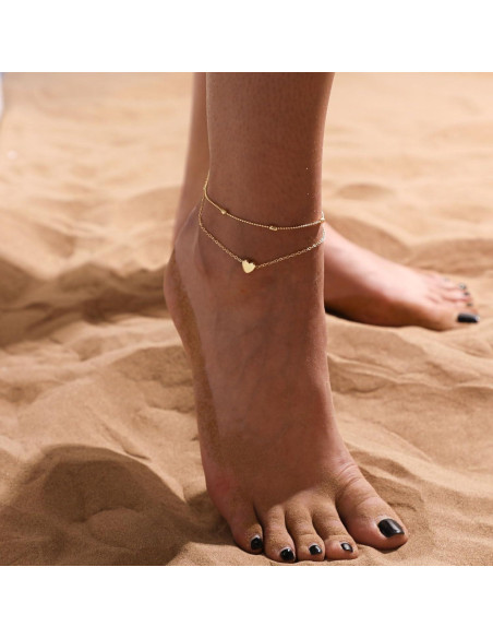 Tobilleras de Oro 14K VIROMY para Mujeres - Ajustables y Delicadas Tobilleras de Oro 14K VIROMY para Mujeres - Ajustables y Delicadas