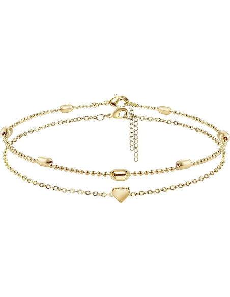 Tobilleras de Oro 14K VIROMY para Mujeres - Ajustables y Delicadas Tobilleras de Oro 14K VIROMY para Mujeres - Ajustables y Delicadas