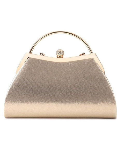 Bolso de Noche Brillante para Mujeres Oro con Cadena 20x14x5cm Bolso de Noche Brillante para Mujeres Oro con Cadena 20x14x5cm