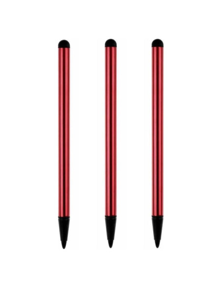 Set de 3 Plumas Estilográficas Rojas Fansoftiks para Pantallas Táctiles Set de 3 Plumas Estilográficas Rojas Fansoftiks para Pantallas Táctiles