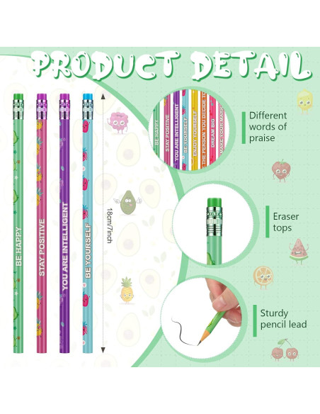 Lápices Aromatizados Leinuosen 48 Pcs Motivacionales para Niños Lápices Aromatizados Leinuosen 48 Pcs Motivacionales para Niños