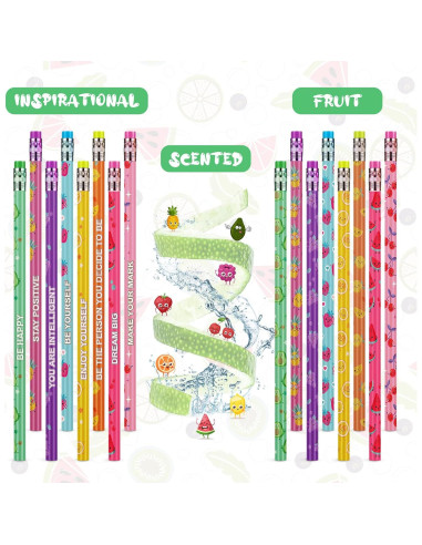 Lápices Aromatizados Leinuosen 48 Pcs Motivacionales para Niños