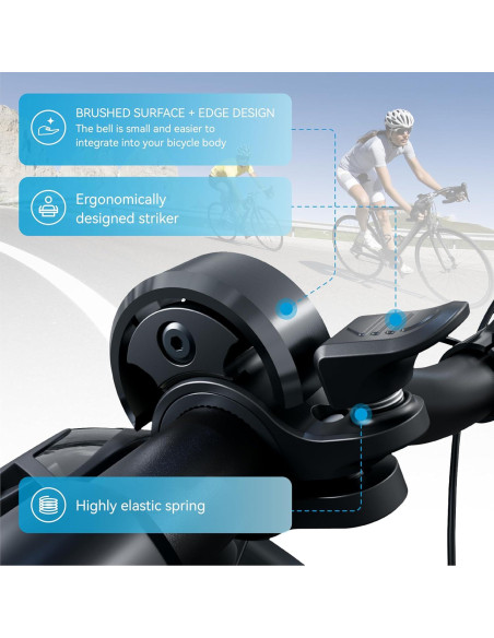 Campana de Bicicleta Greallthy D031 de Aluminio, Sonido Fuerte Campana de Bicicleta Greallthy D031 de Aluminio, Sonido Fuerte