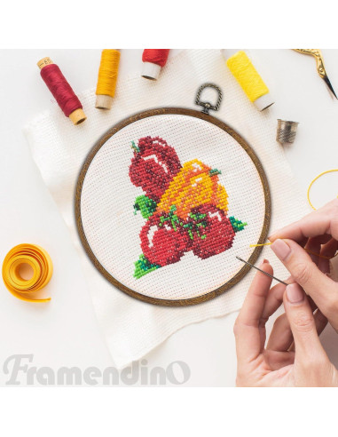 Aros de Bordado Redondos Framendino 20 cm Imitación Madera - Paquete de 4