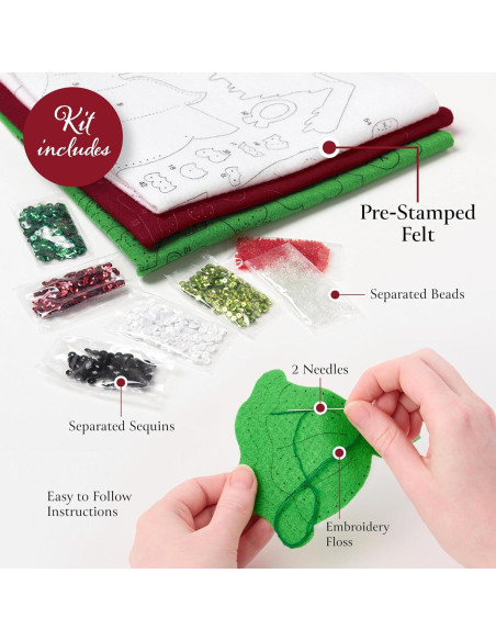 Kit de Ornamentos de Fieltro Bucilla Navidad 6 Piezas 9.5x10.2cm Kit de Ornamentos de Fieltro Bucilla Navidad 6 Piezas 9.5x10.2cm