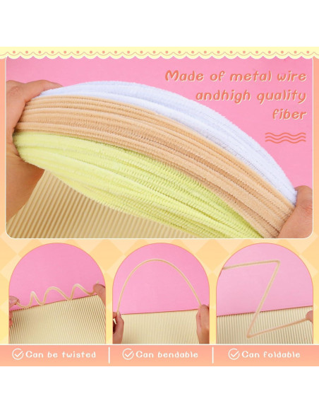 100 Limpiapipas Chenille Durazno Giwrmu para Manualidades 100 Limpiapipas Chenille Durazno Giwrmu para Manualidades