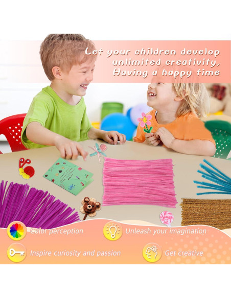 100 Limpiapipas Chenille Durazno Giwrmu para Manualidades 100 Limpiapipas Chenille Durazno Giwrmu para Manualidades