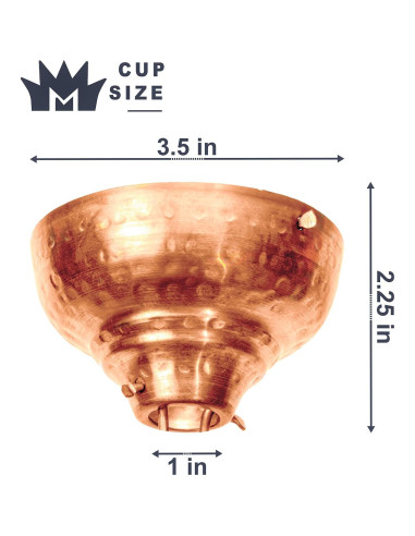 Cadena de Lluvia Monarch de Cobre Puro 2.6m con Tazas Martilladas