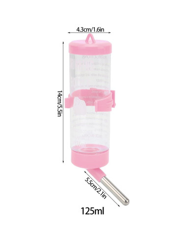 Botella de Agua para Hamsters Pssopp 125ml Sin Goteo