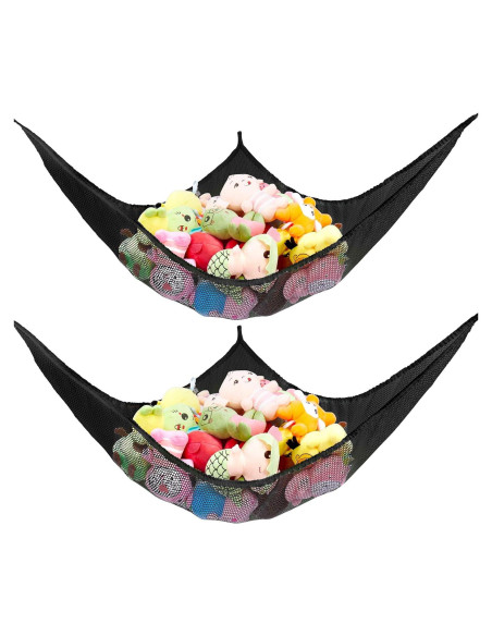 Hamaca de Almacenamiento para Peluches KoHuiJoo 178 cm Negro 2 Pzas Hamaca de Almacenamiento para Peluches KoHuiJoo 178 cm Negro 2 Pzas
