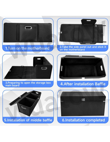 Organizador de Maletero SUV Wuatow XL Plegable Impermeable Negro