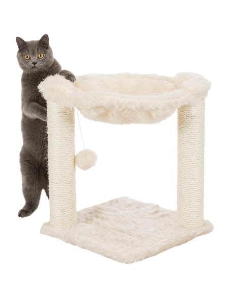 Rascador para Gatos Trixie Baza con Hamaca Crema 50 cm Rascador para Gatos Trixie Baza con Hamaca Crema 50 cm