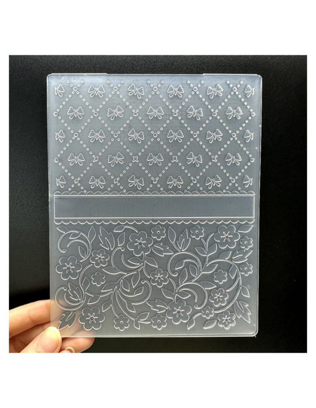 Plantilla de embosado 3D con textura de lazo y flores Plantilla de embosado 3D con textura de lazo y flores
