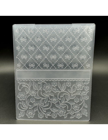 Plantilla de embosado 3D con textura de lazo y flores Plantilla de embosado 3D con textura de lazo y flores