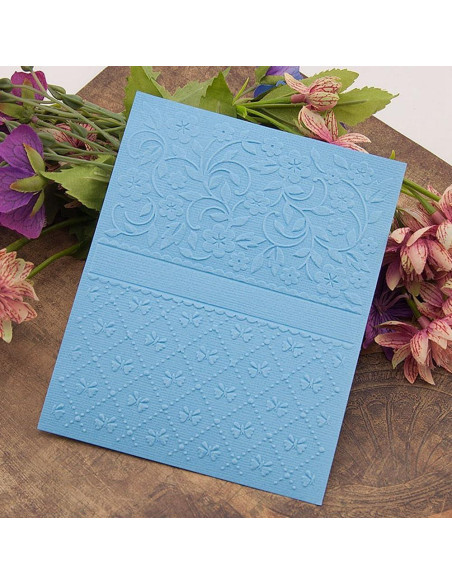 Plantilla de embosado 3D con textura de lazo y flores Plantilla de embosado 3D con textura de lazo y flores