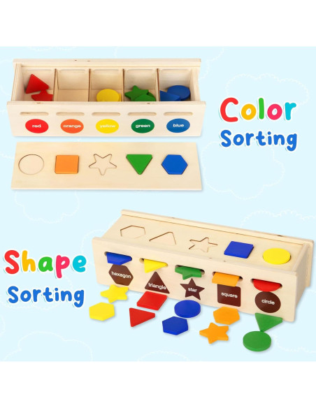 Clasificador de Formas de Madera Besslly para Niños 1-3 Años Clasificador de Formas de Madera Besslly para Niños 1-3 Años
