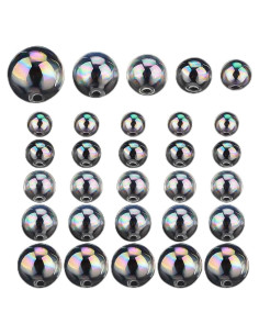 30 Mini Perlas de Vidrio Hueco GOMAKERER para Joyería DIY