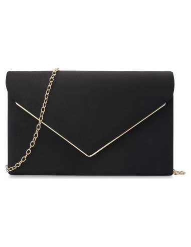 Cartera Clutch BBjinronjy para Mujeres Negra 21.6x12.7cm
