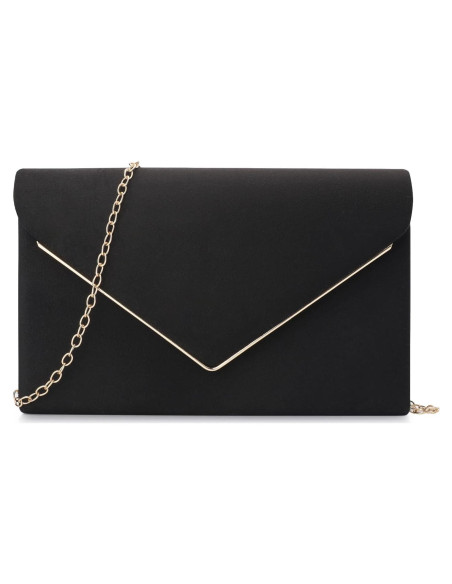 Cartera Clutch BBjinronjy para Mujeres Negra 21.6x12.7cm Cartera Clutch BBjinronjy para Mujeres Negra 21.6x12.7cm